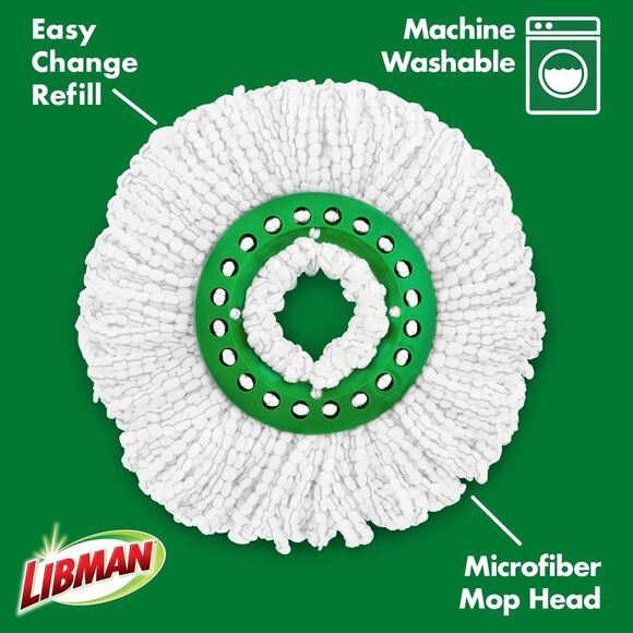Libman 4/Pack Tornado Spin Mop Replacement Mop Head #1284 NEW - Picture 9 of 12